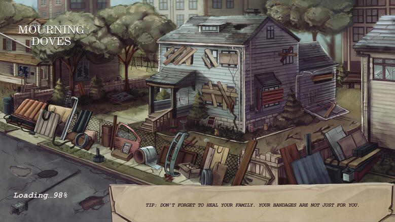 Mourning Doves House Illustration